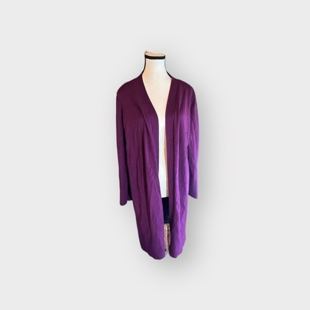 Women’s JM Collection XL Purple Lace Up Corset Sleeve Duster Long Cardigan 14 16